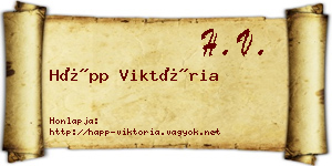 Hápp Viktória névjegykártya